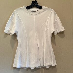 Opening Ceremony White Short Sleeve Peplum Top
